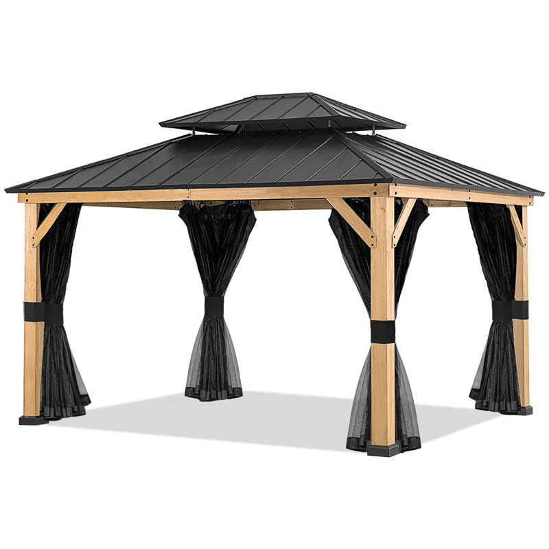 Joyside 13 Ft. W X 11 Ft. D Solid Wood Patio Gazebo & Reviews Wayfair